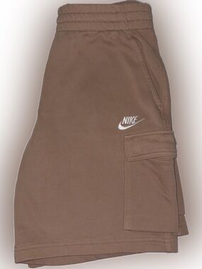 Nike Brown Cargo Shorts with Embroidered White Swoosh